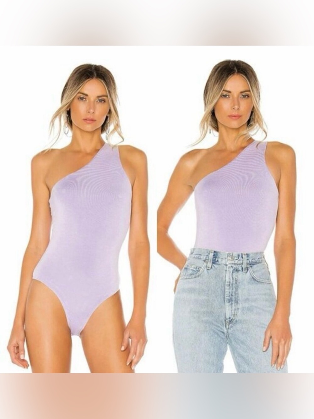 Superdown Lavender One Shoulder Bodysuit Size Small